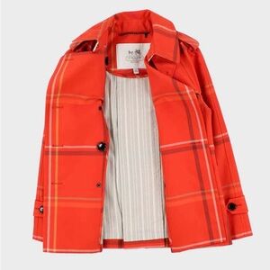 Coach Plaid Jacket in Vibrant Orange and Red